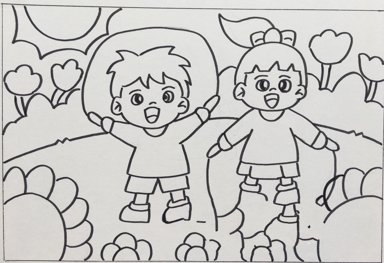 儿童画-162.跳跳绳