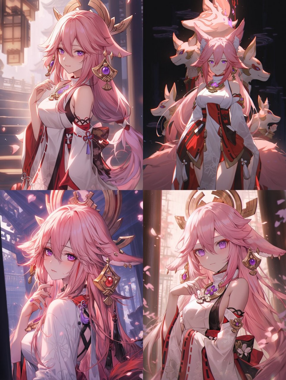 【原神人物】八重神子  | 精品美图 掌管鸣神大社的大巫女,狐之血脉的