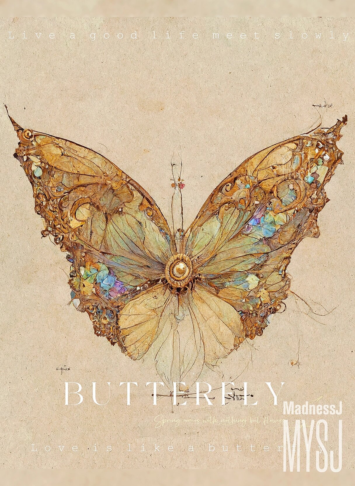 ai插画78自然拟态「黄带枯叶蝶」03