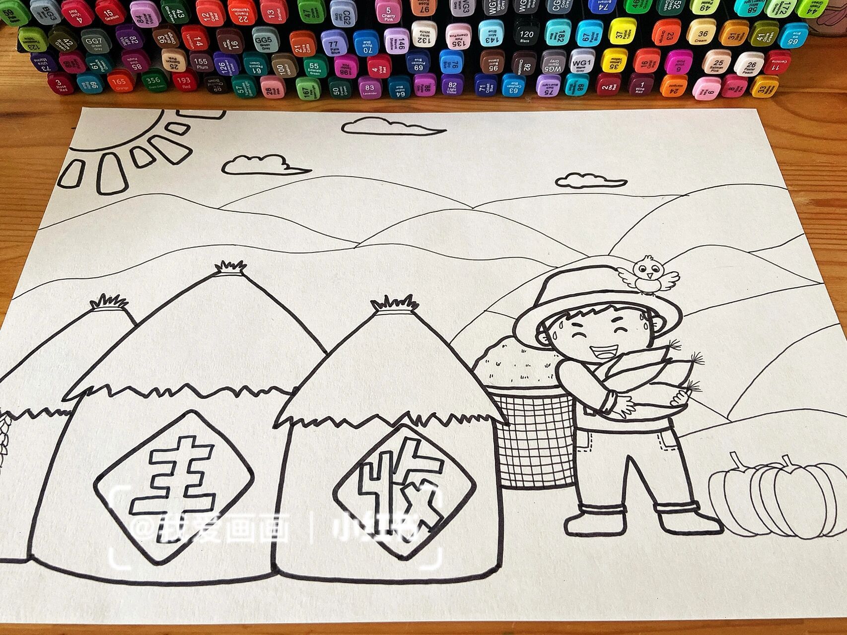 秋收季节主题儿童画 丰收季节,秋收时节主题绘画