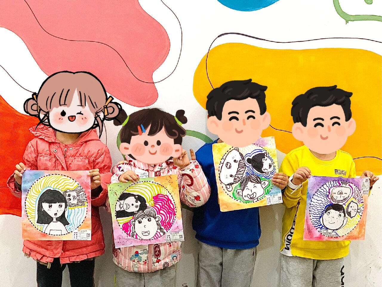 4-5岁创意美术课《我的好朋友》06 01人物简单线描创意绘画96