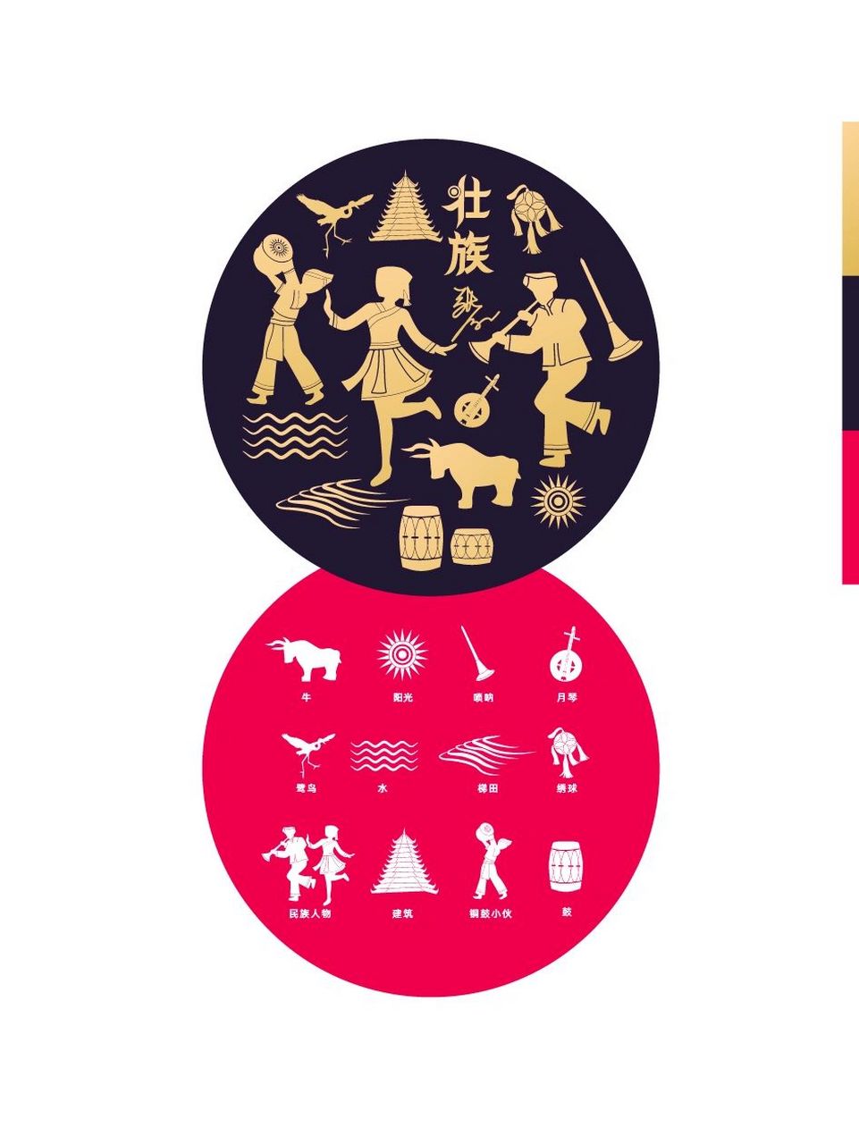 民族元素 壮族剪影来啦 记得查收哦,临摹转载请注明出处