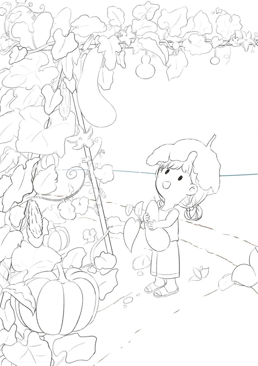 原创插画——我的小菜园 想拥有一个自己的小菜园,春天播种,然后等待