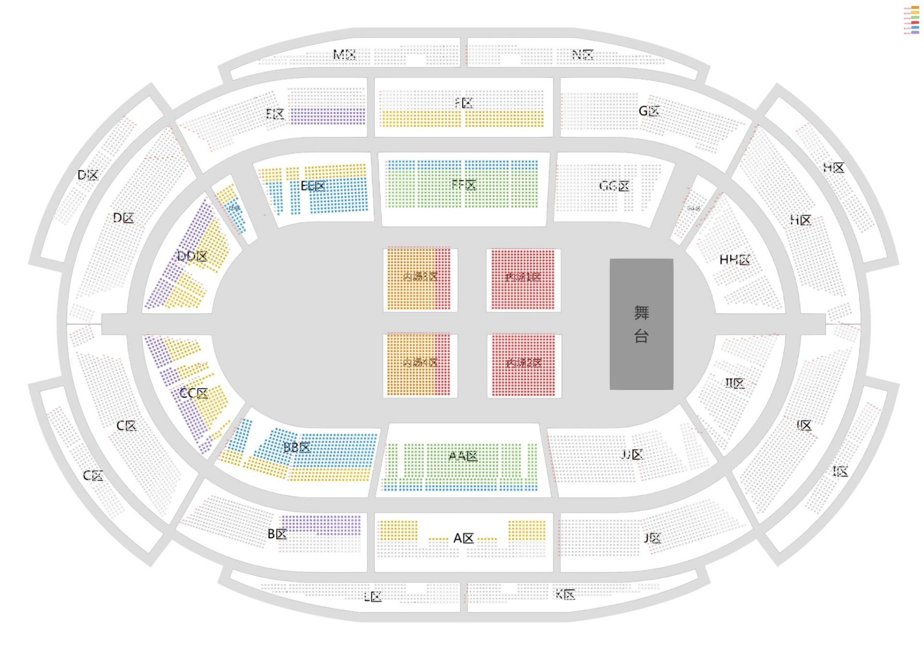 广州体育馆1号馆座位图