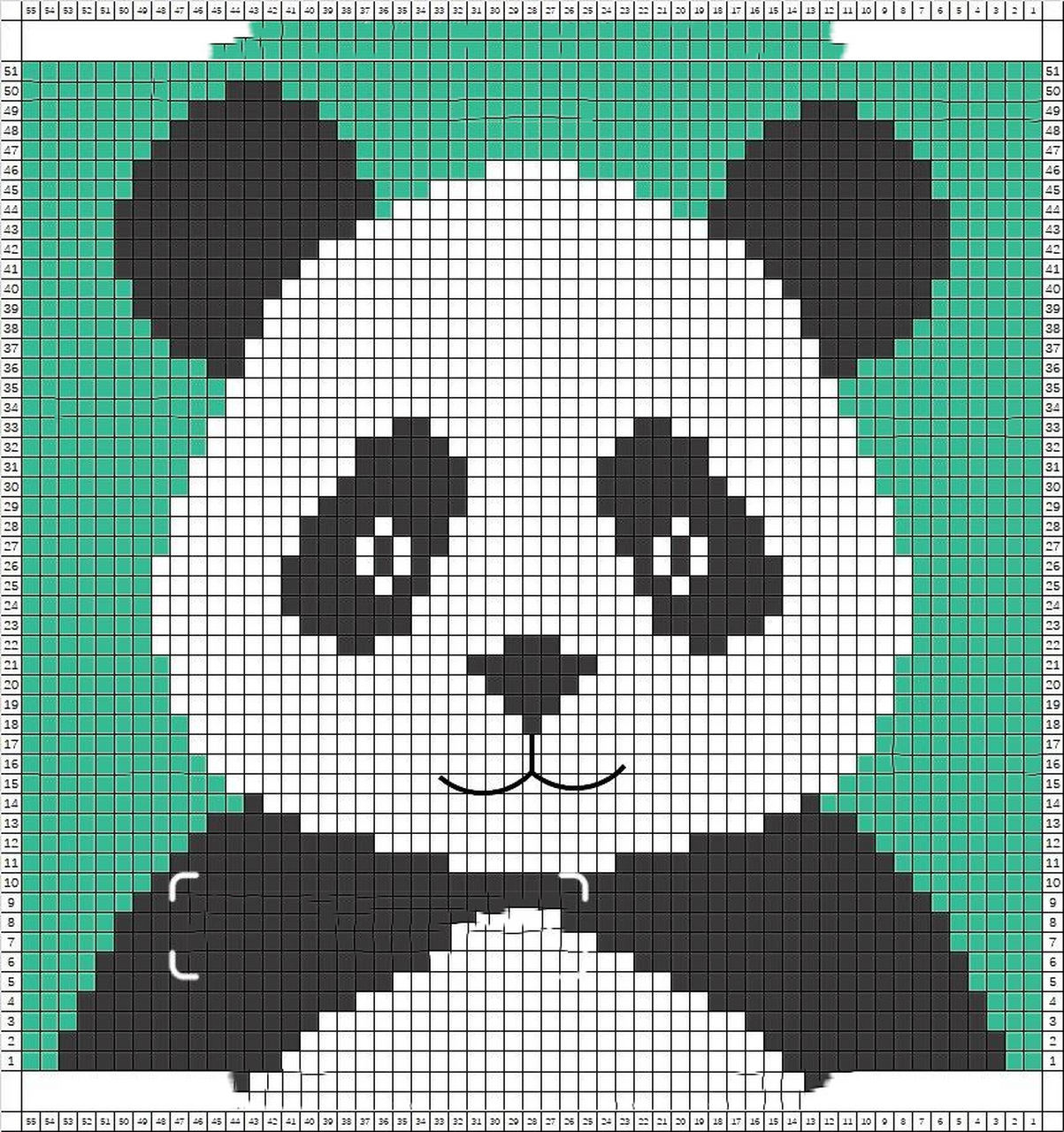 【图解】棒针手工编织 儿童毛衣熊猫像素图案