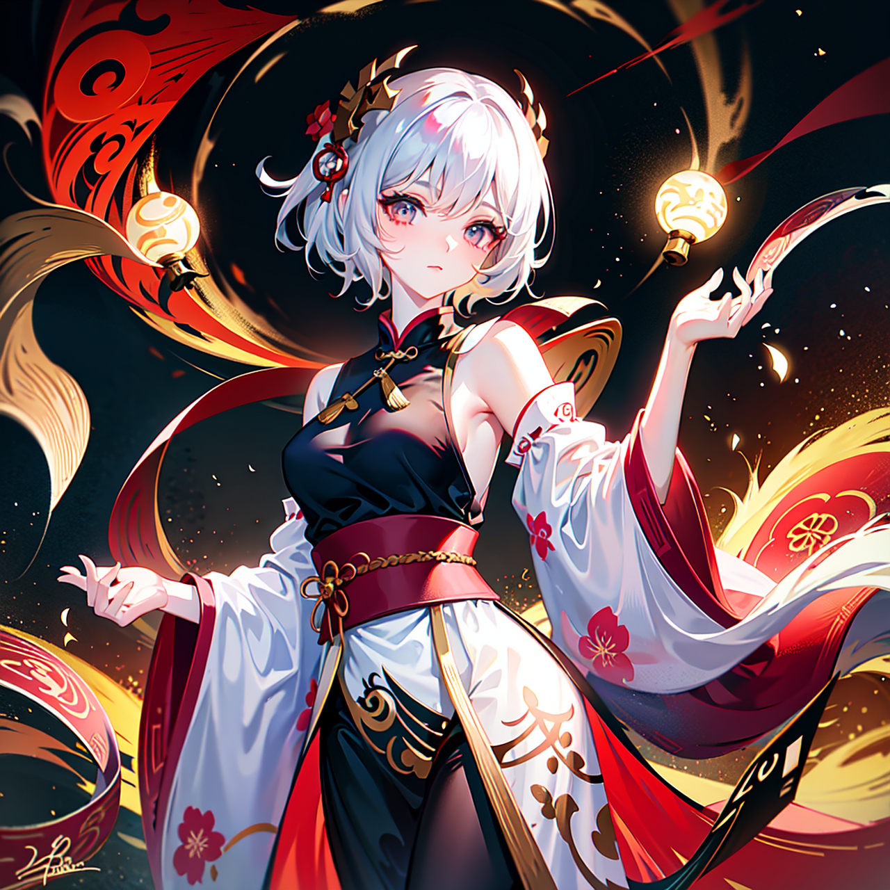 头像#白发古风少女