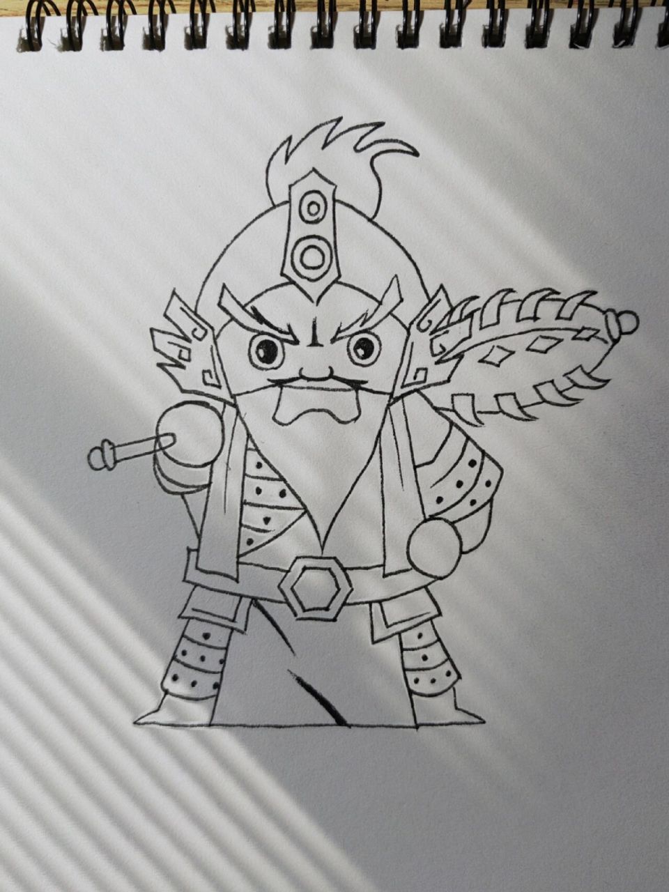 四大名著,水浒传人物,霹雳火秦明,简笔画