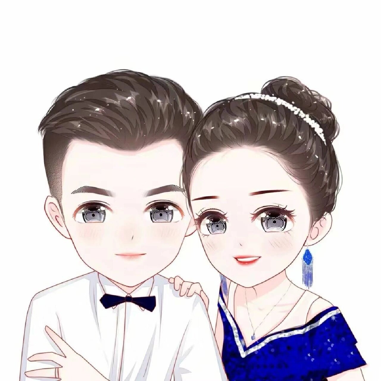 卡通版情侣|手绘结婚头像|幸福小两口|q 版