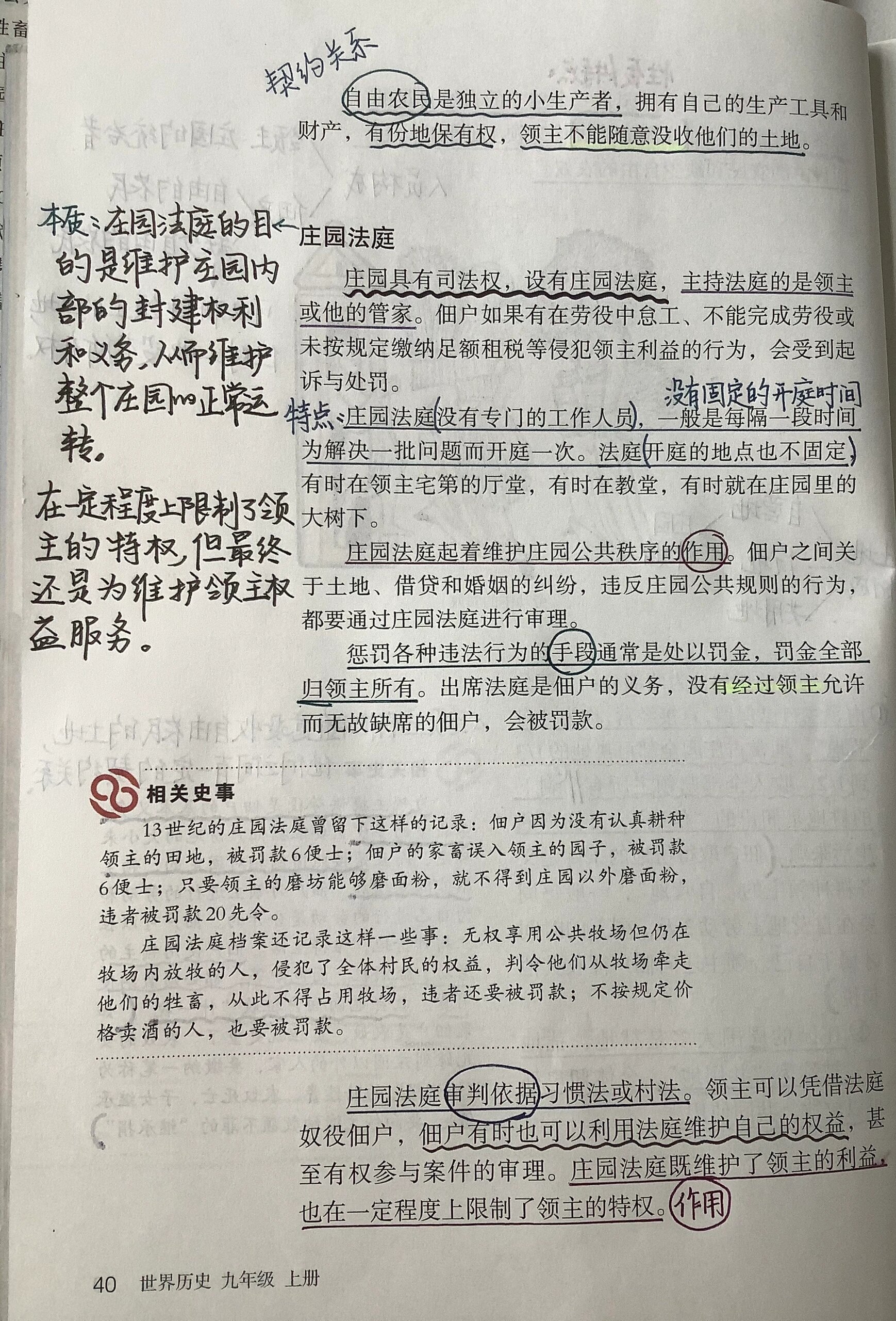 九上历史|第八课 西欧庄园