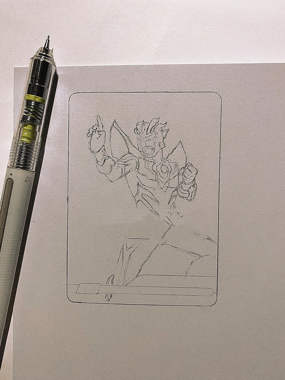 手绘奥特曼英雄对决卡 赛罗奥特曼无限形态 随手画张赛罗无限形态,有