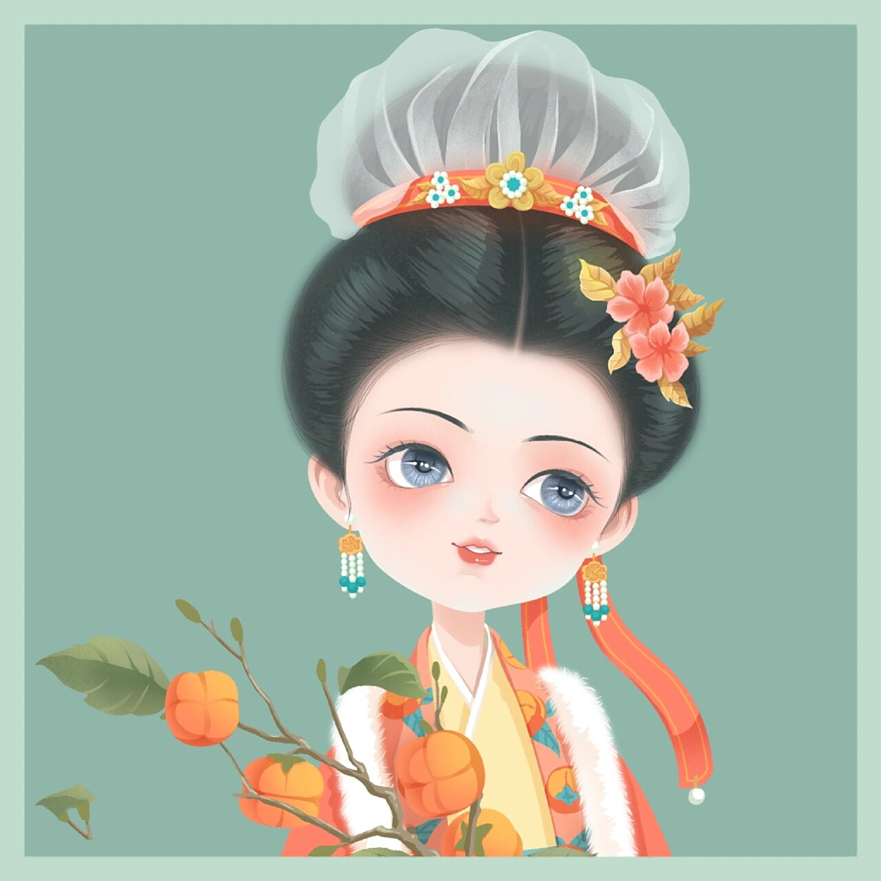 宋小像女头像合集(上) 宋制发型:簪花元宝冠,一年景花冠,重楼子花冠