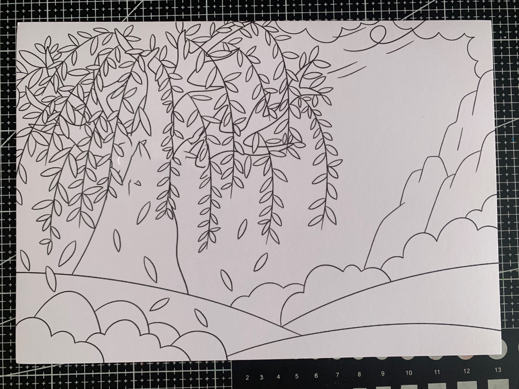 《咏柳》古诗配画 二年级必背古诗 9315临摹用于作业9315购