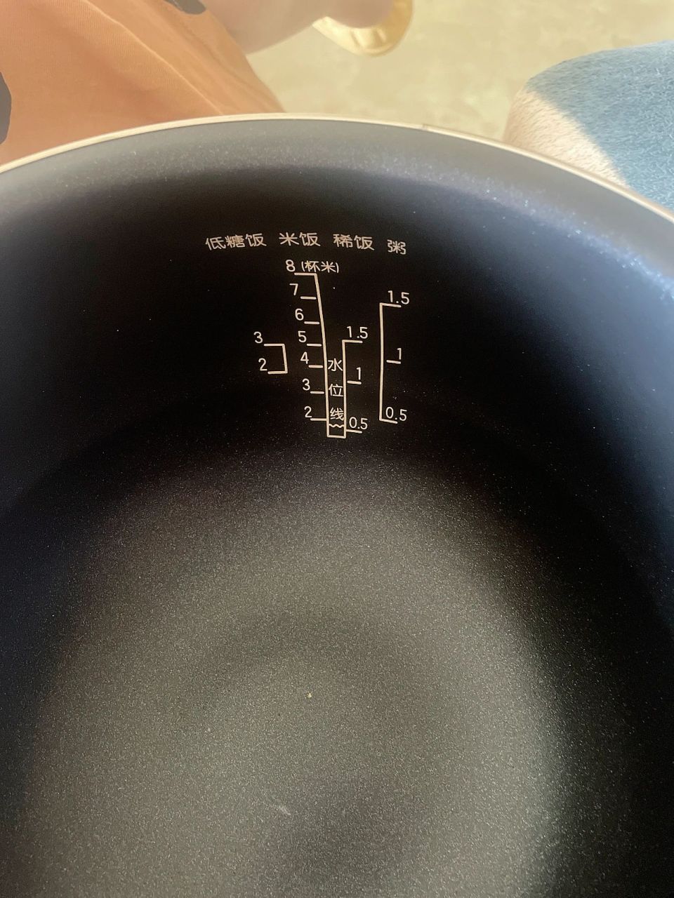 请问大家,这个九阳电饭煲的水位线怎么看