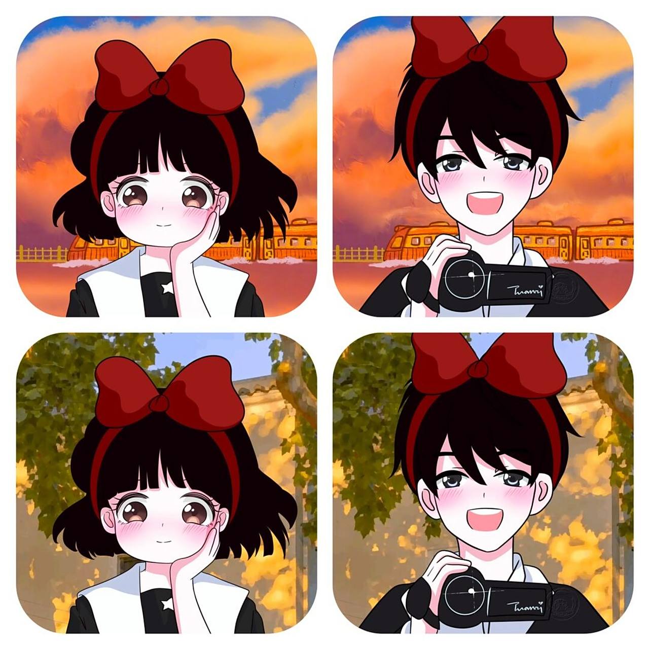 谁能拒绝愿意陪你戴蝴蝶结96的男生呢 画好啦 #动漫头像# #手绘头像