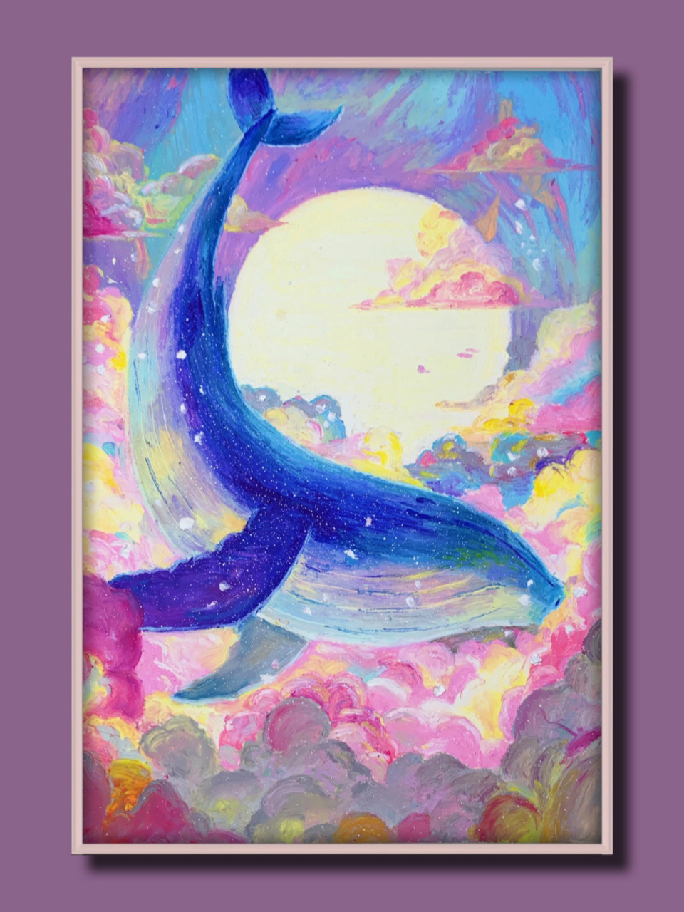 油画棒临摹12:继续画鲸95 内附步骤 材料:安美鲸