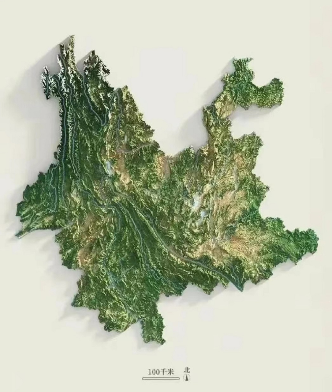 云南省立体地形图