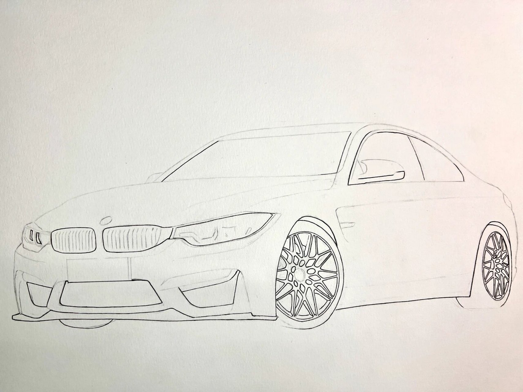 马克笔手绘—宝马m4 一画真的停不下来0909       绘画工具:法