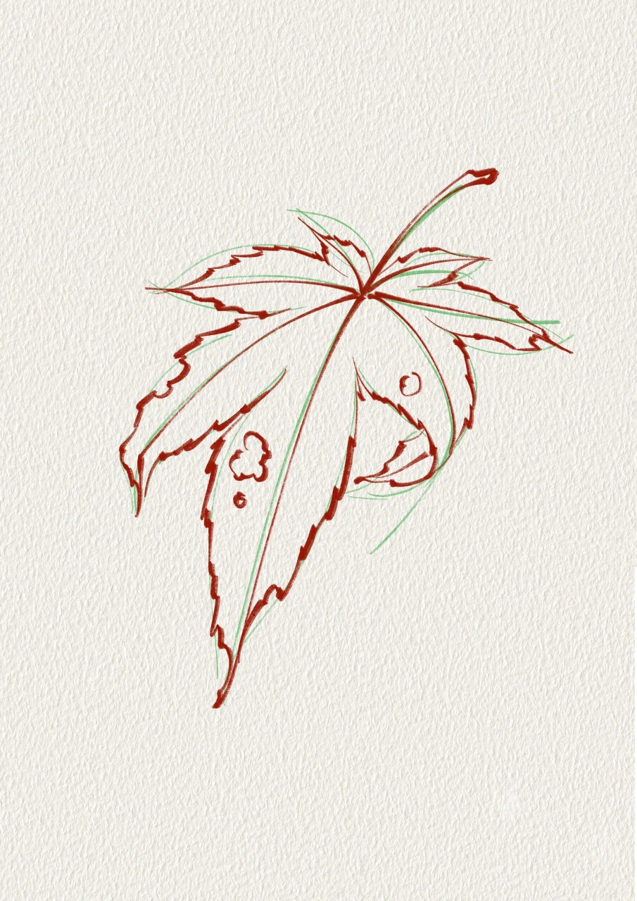 日式纹身手稿 枫叶图片