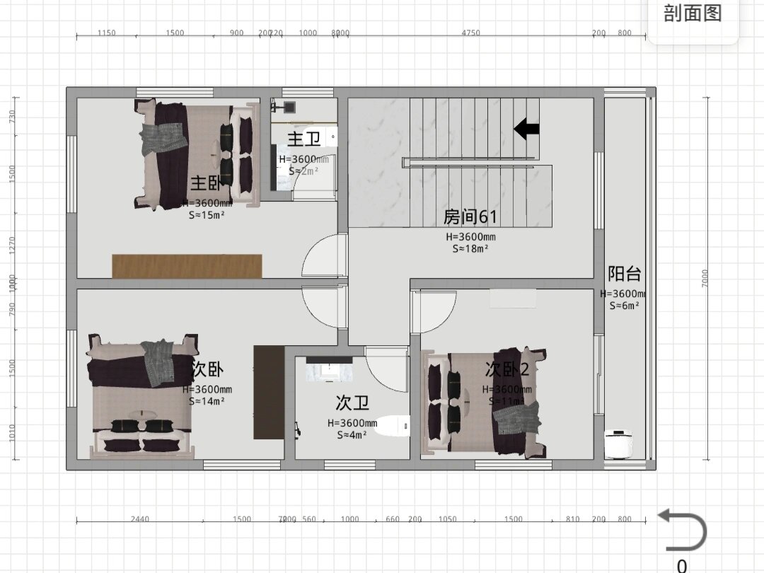 7米×10米农村自建房|三层图纸