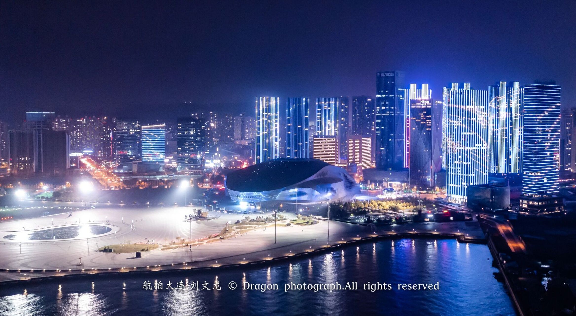 大连港夜景图片