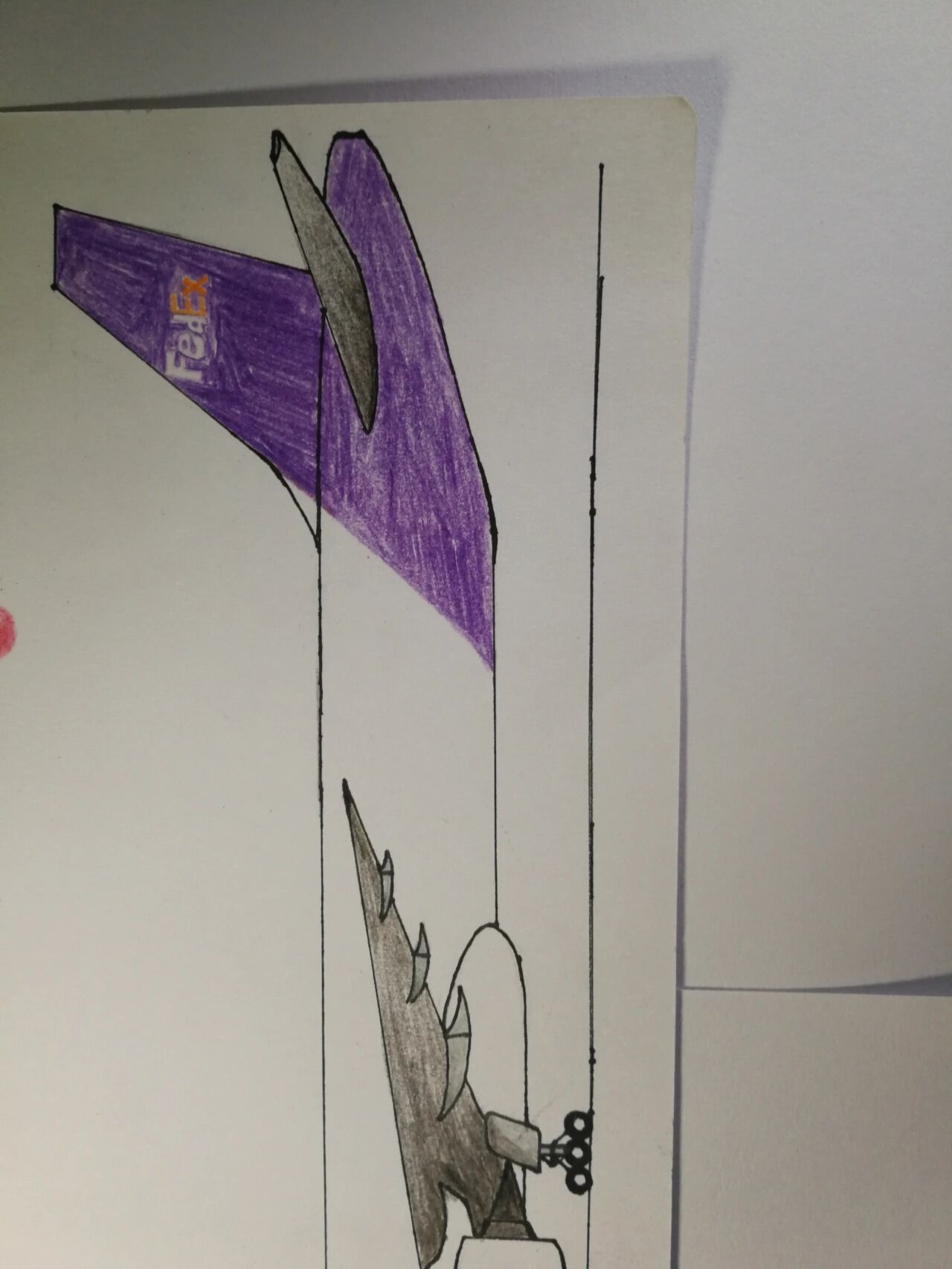 手绘波音777运输机