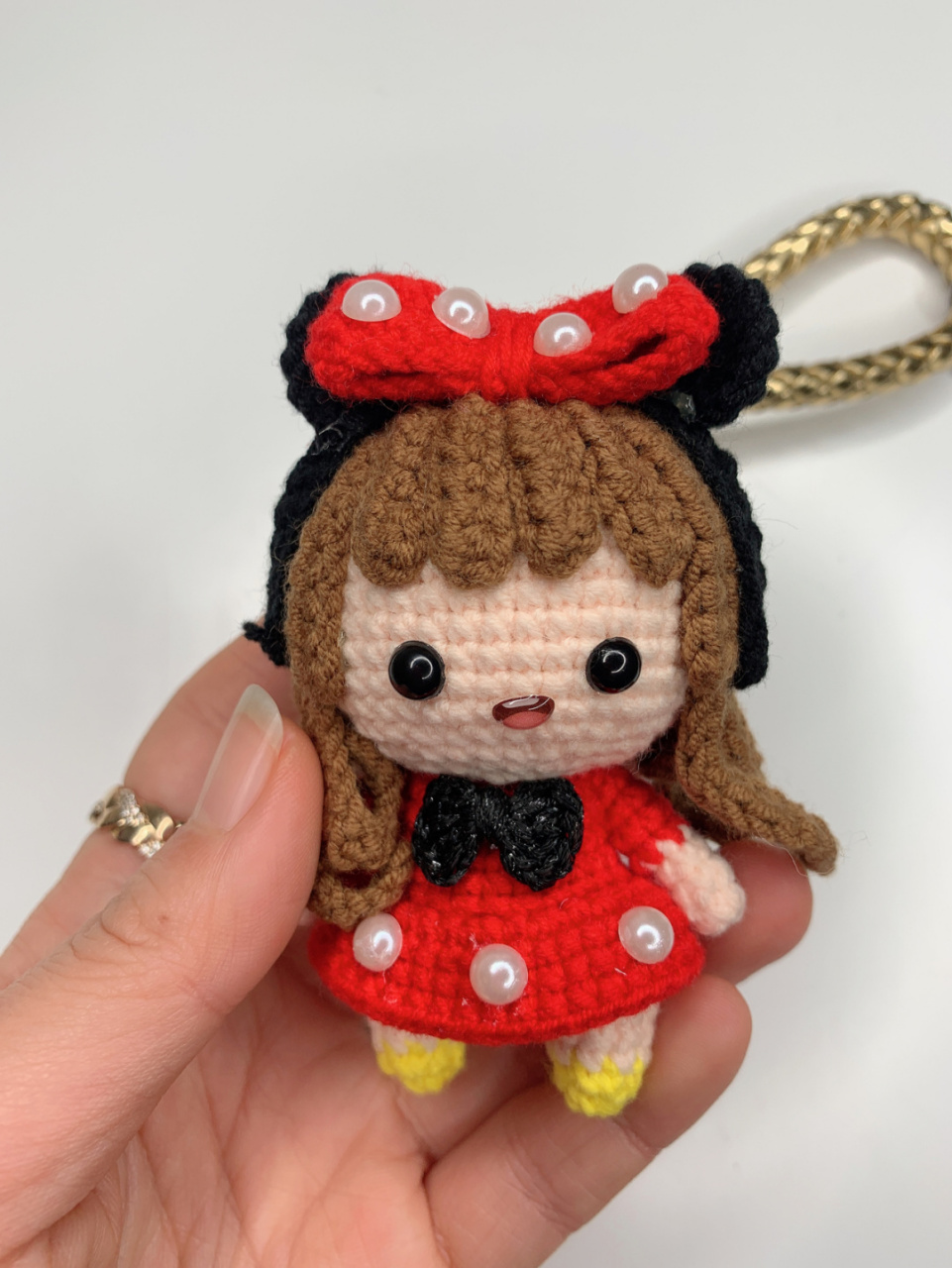 米奇和米妮小人偶钥匙扣 #diy手工制作