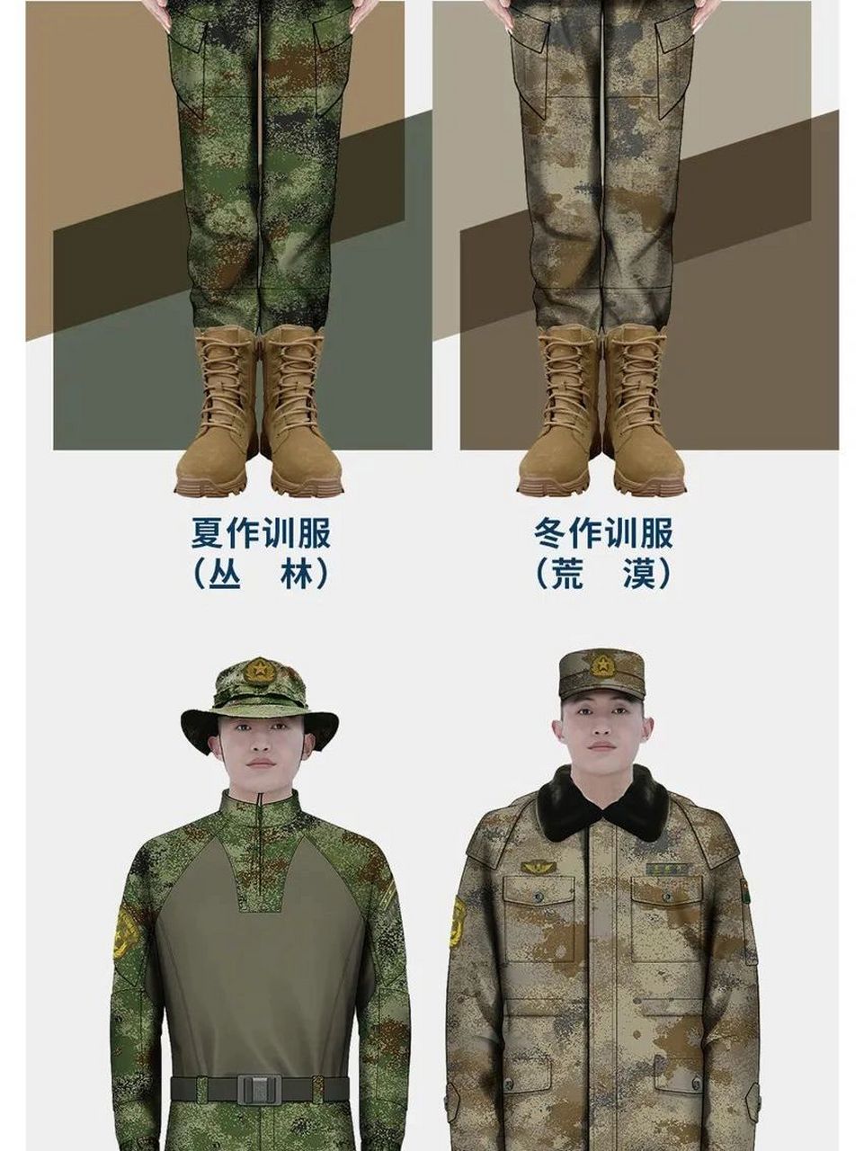 21式作训服 21式作训服和作业服是构建具有我军特色新时代军服体系的