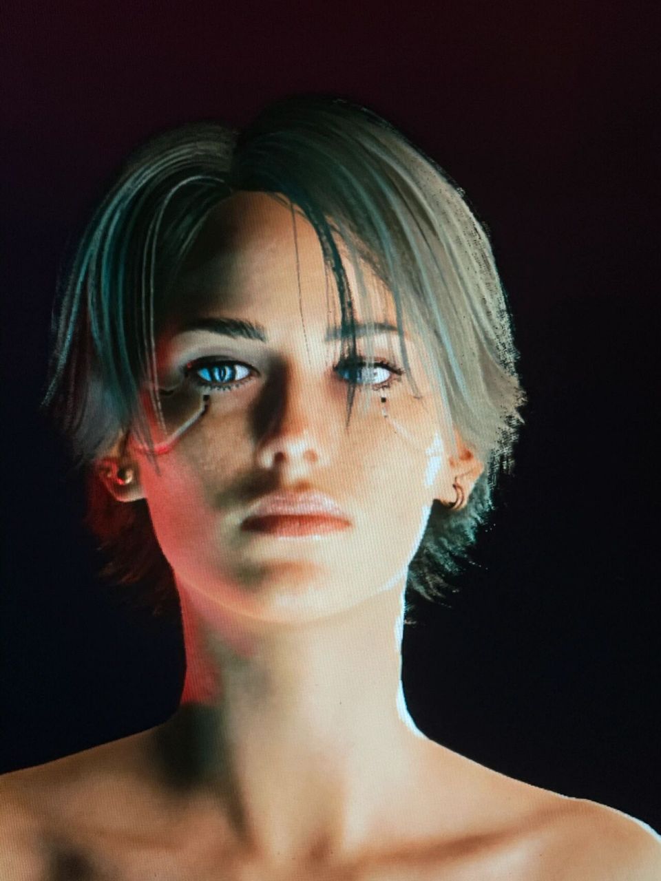 赛博朋克2077捏脸 前期就拍了最后一张图的数据,图一图二后期改了发型