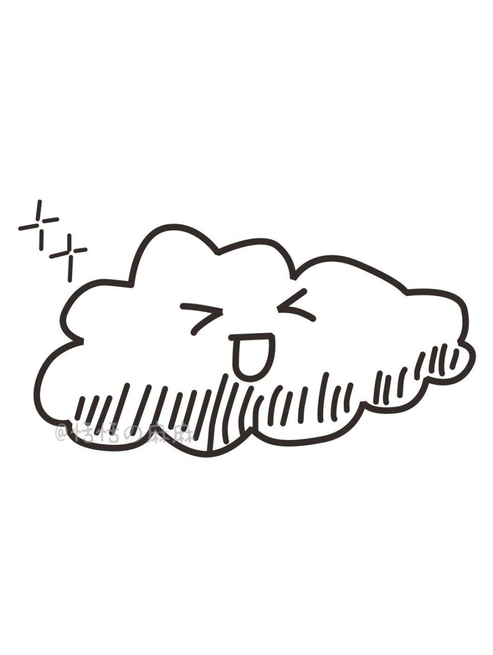 手帐素材,96打卡一组非常可爱的小云朵#画个简笔画# #简笔画教程