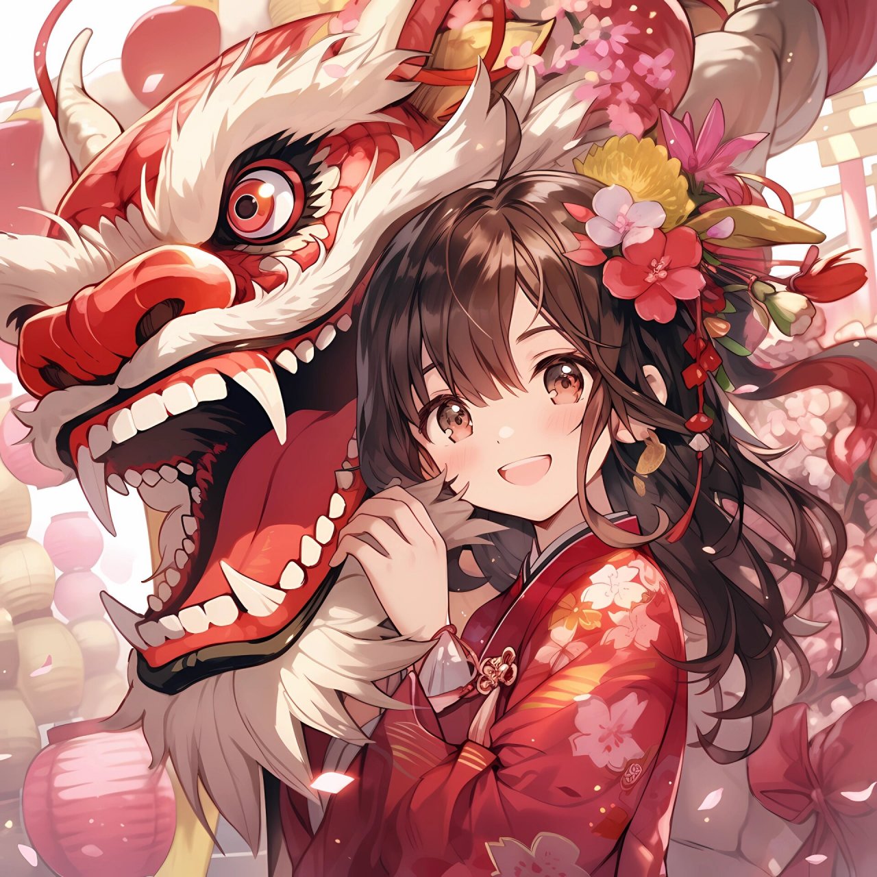 龙年头像|古风小女孩|满满的年味儿