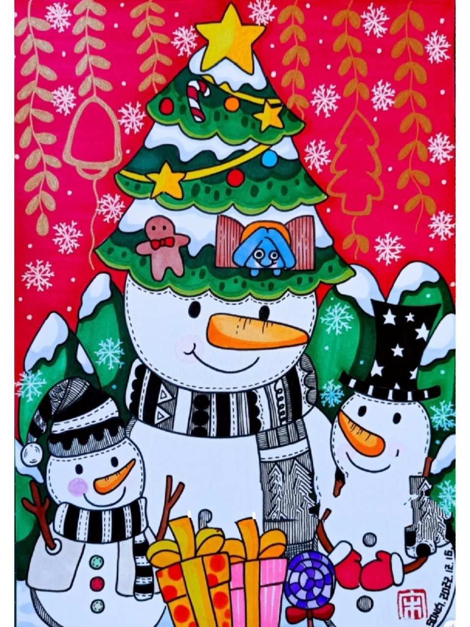 创意线描《雪人7015》合集       临摹请标明出处或者!