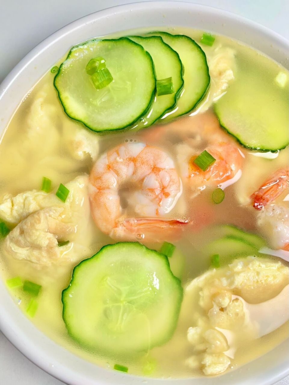黄瓜鸡蛋虾仁汤!清爽刮油!超级鲜美!