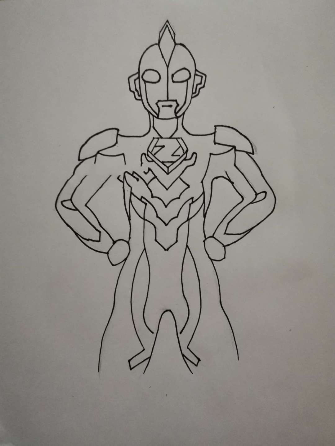 奥特曼泽塔 简笔画 步骤 后续补涂色
