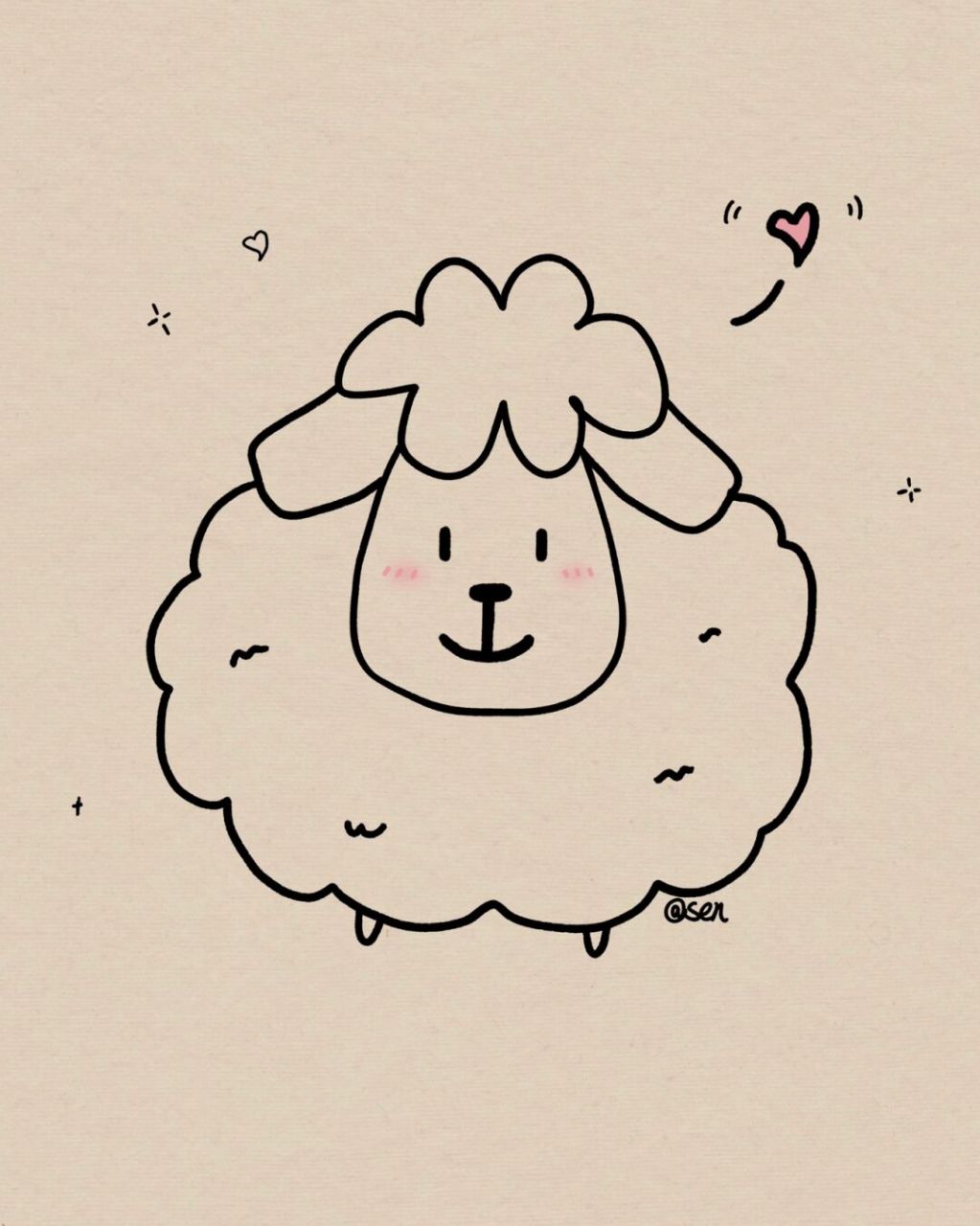 超级可爱又简单的小羊简笔画|附过程 零基础的新手小白们快学起来!