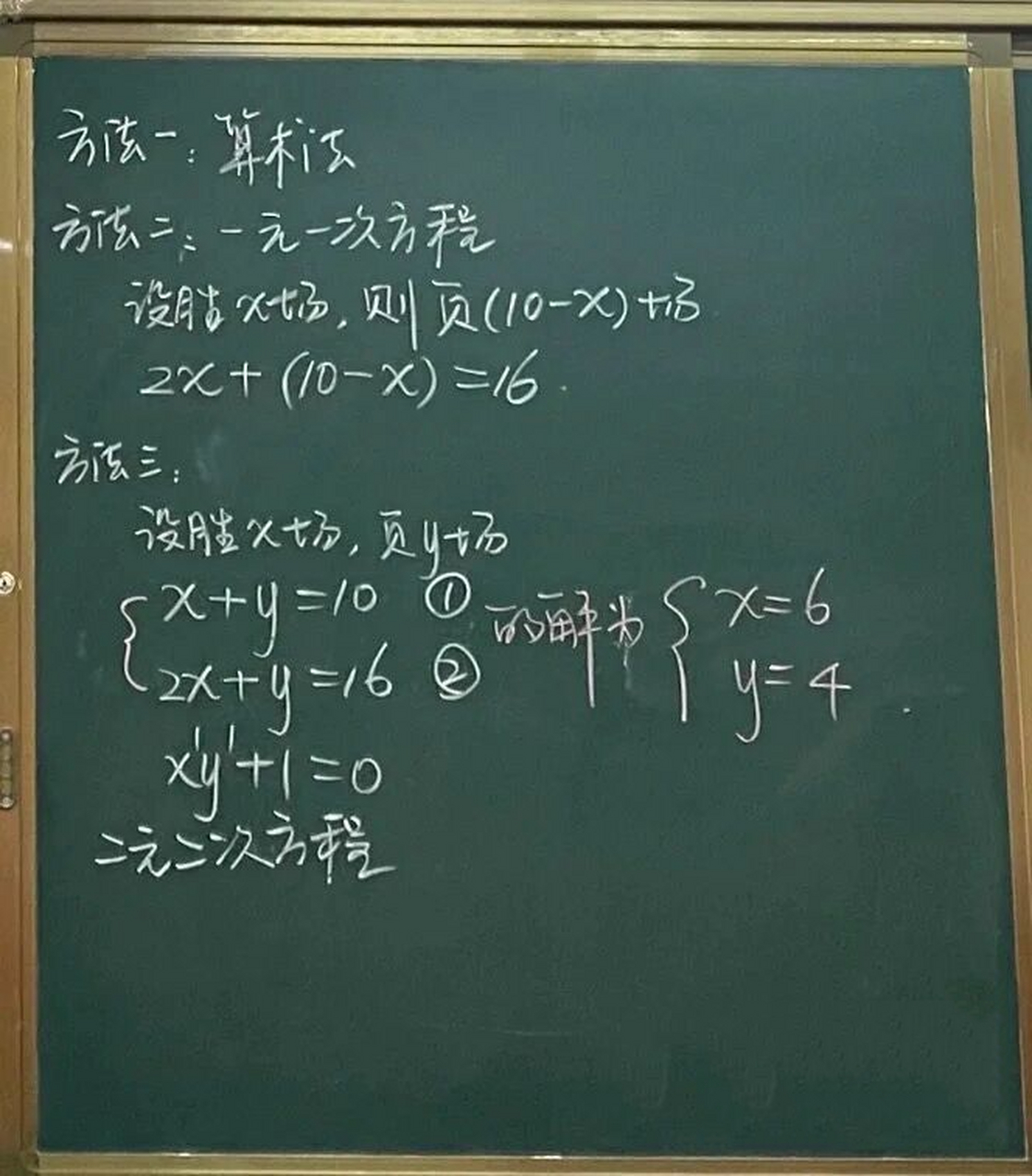 1二元一次方程组——初中数学板书