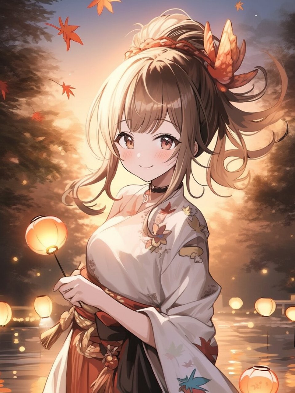 【原神壁纸】宵宫丨琉焰华舞 part 3 从天守阁向下观望时, 齐放的烟花