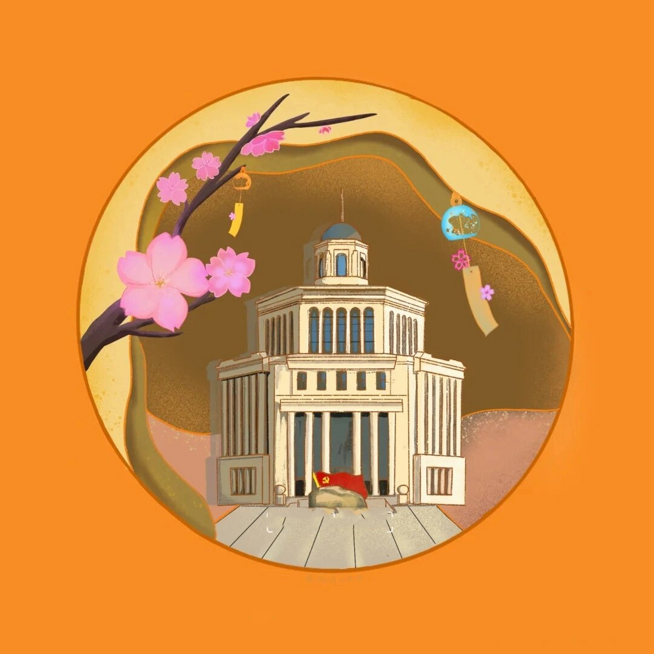 武汉红色文化建筑系列插画(更新中) 依次为1.辛亥革命纪念馆 2.