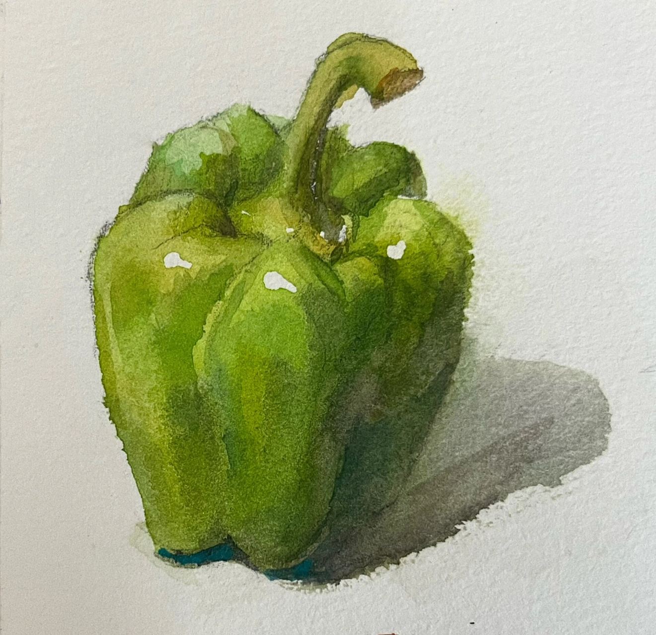 水彩静物单体步骤图——大辣椒