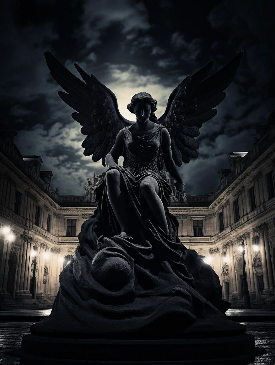 带翅膀的天使雕塑