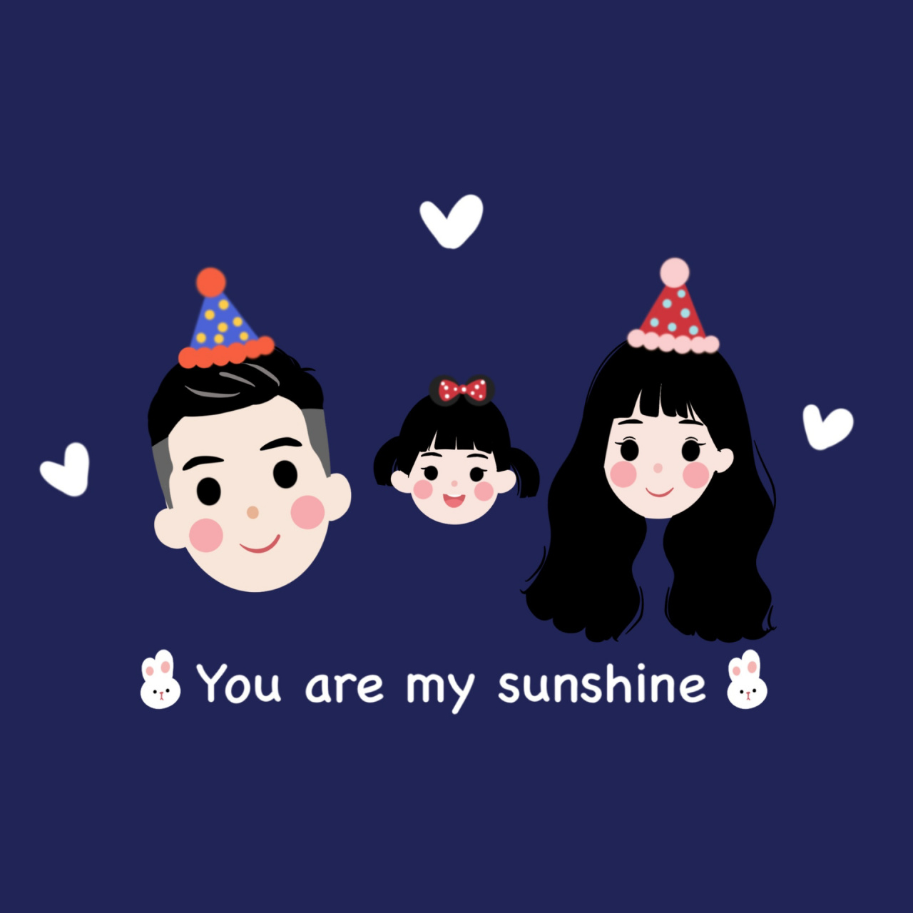 可爱卡通简笔画全家福头像 93我爱我家7815我们幸福的一家三口