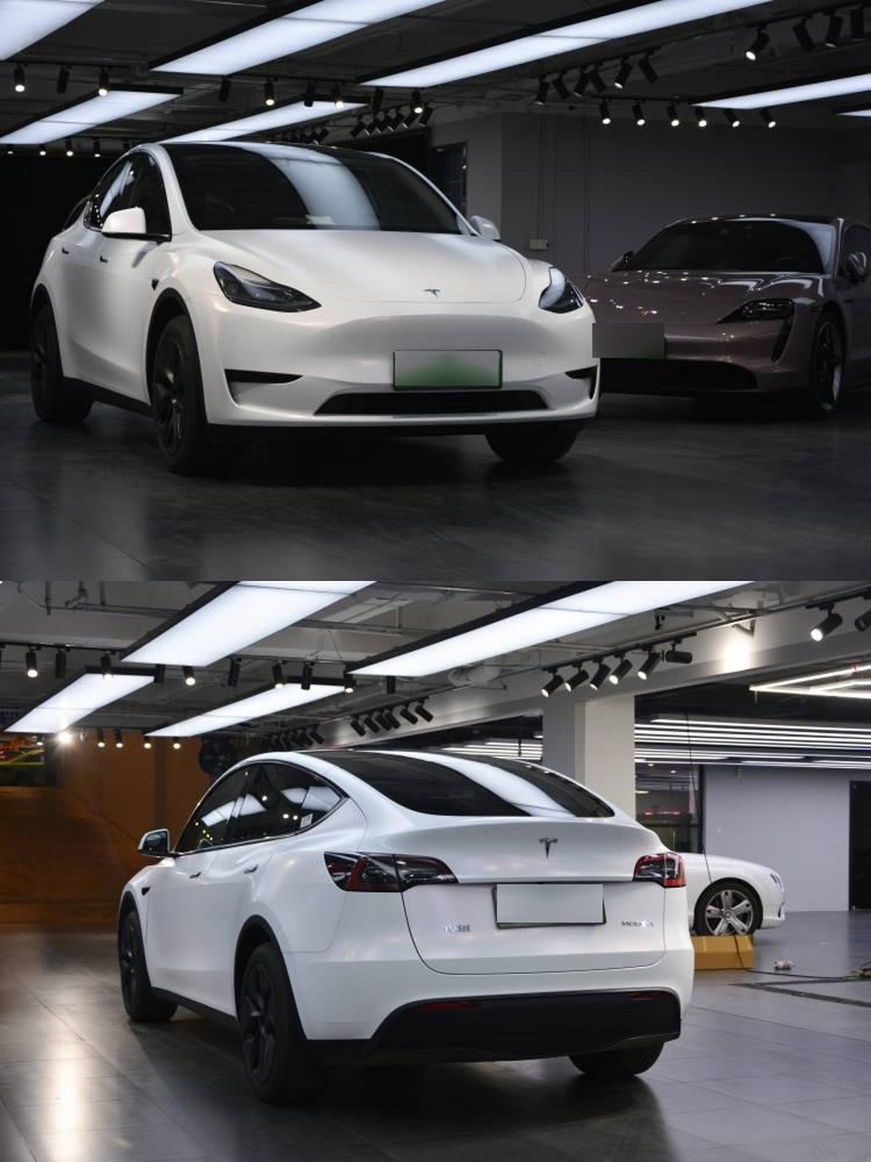 给黑色特斯拉modely改个颜色.