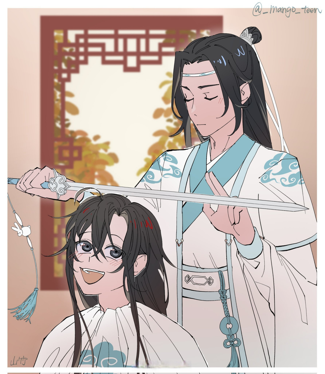 dm腐漫#  避尘的99种用法之一 剪头发! twi:_mango_teen