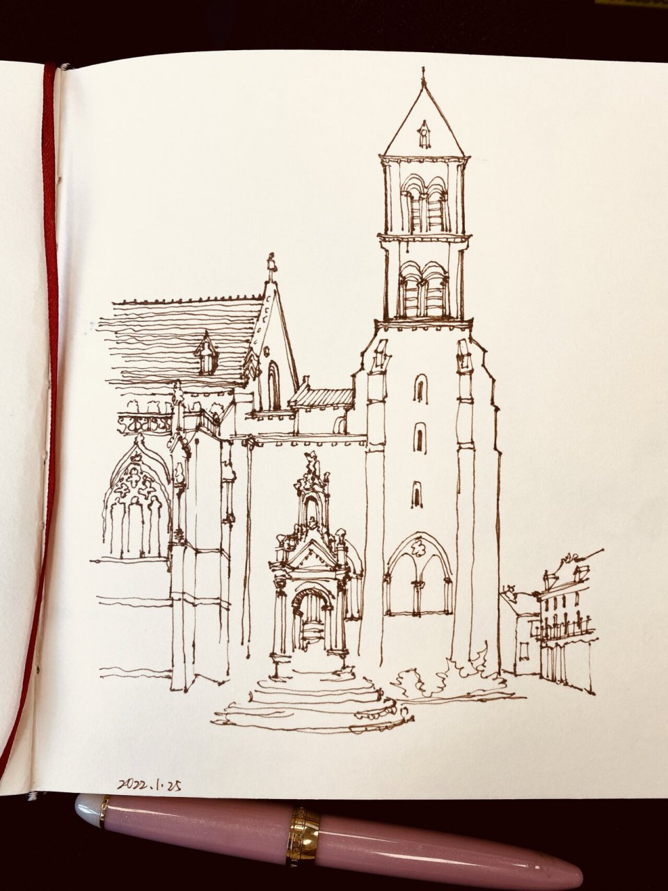 钢笔画|欧洲建筑速写3幅 临摹来自:陈新生老师的速写作品 	 今年画的