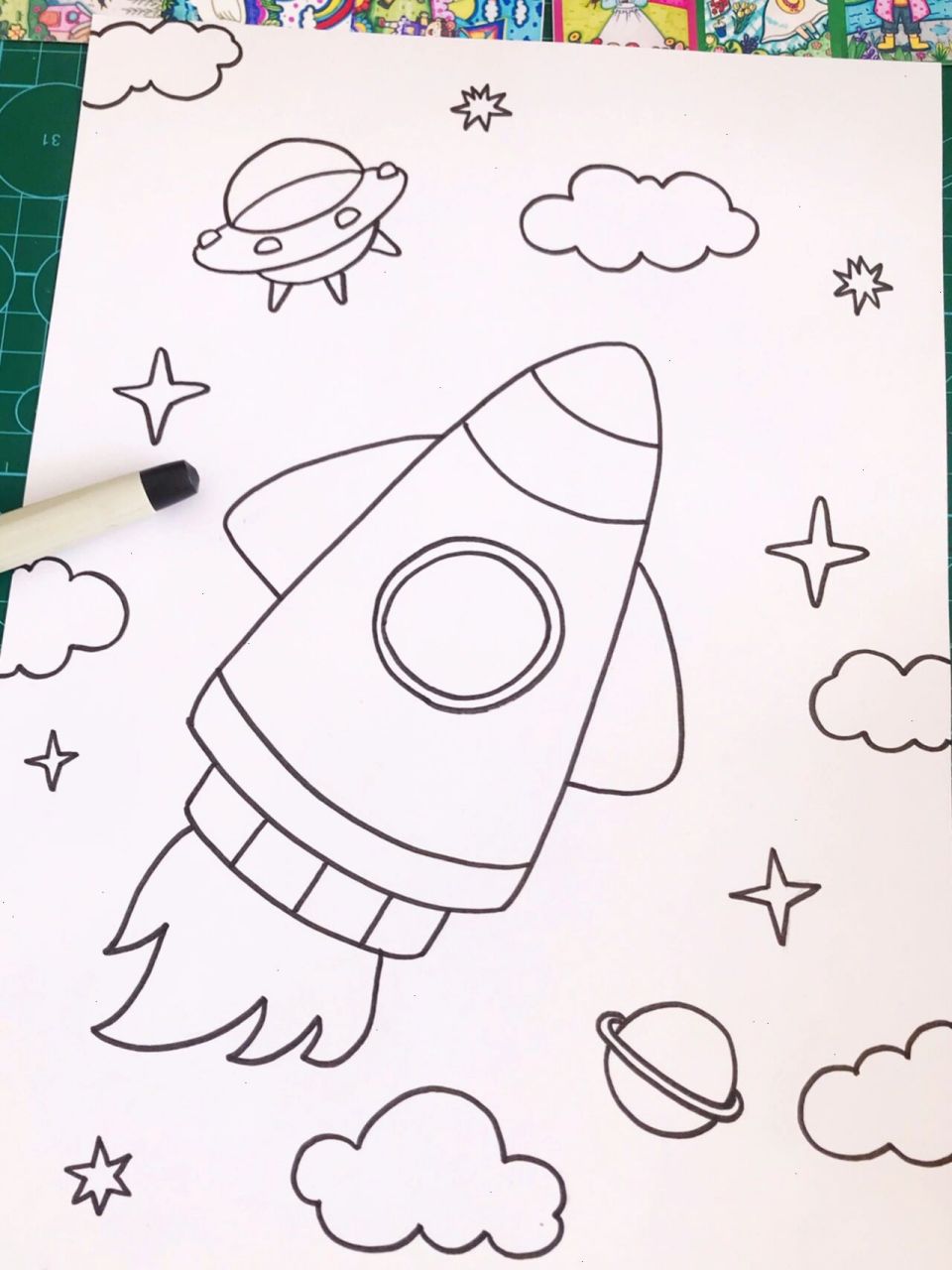 航天火箭简笔画幼儿园图片