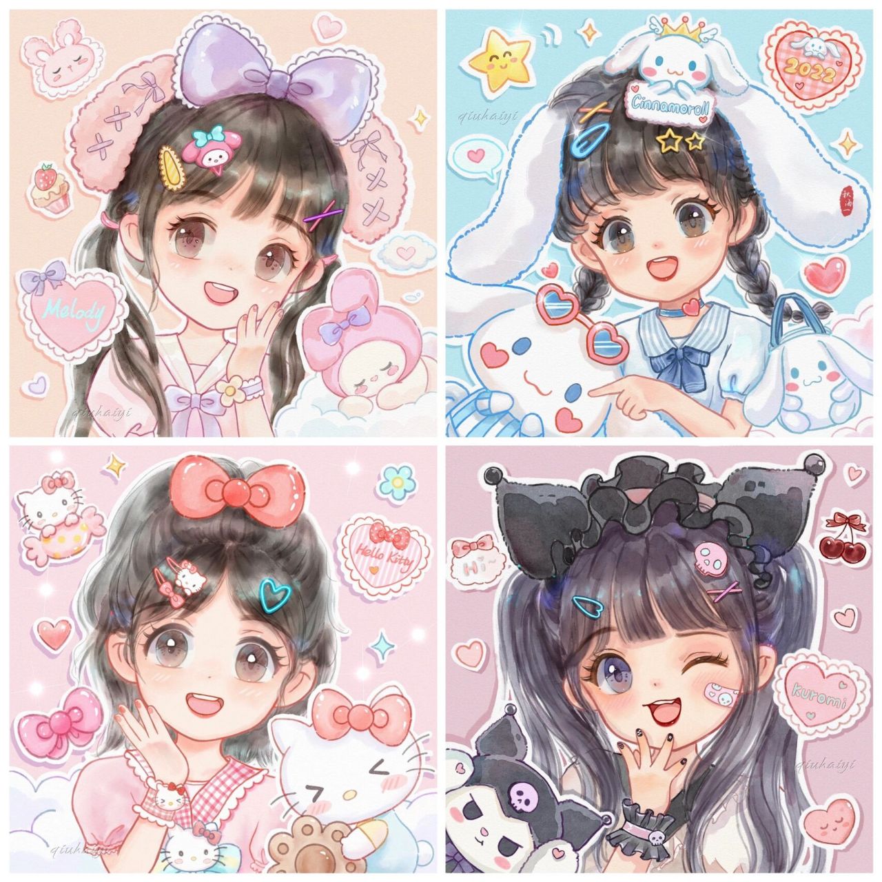 三丽鸥头像|美乐蒂|玉桂狗|凯蒂猫|库洛米 超级可爱的三丽鸥q版头像