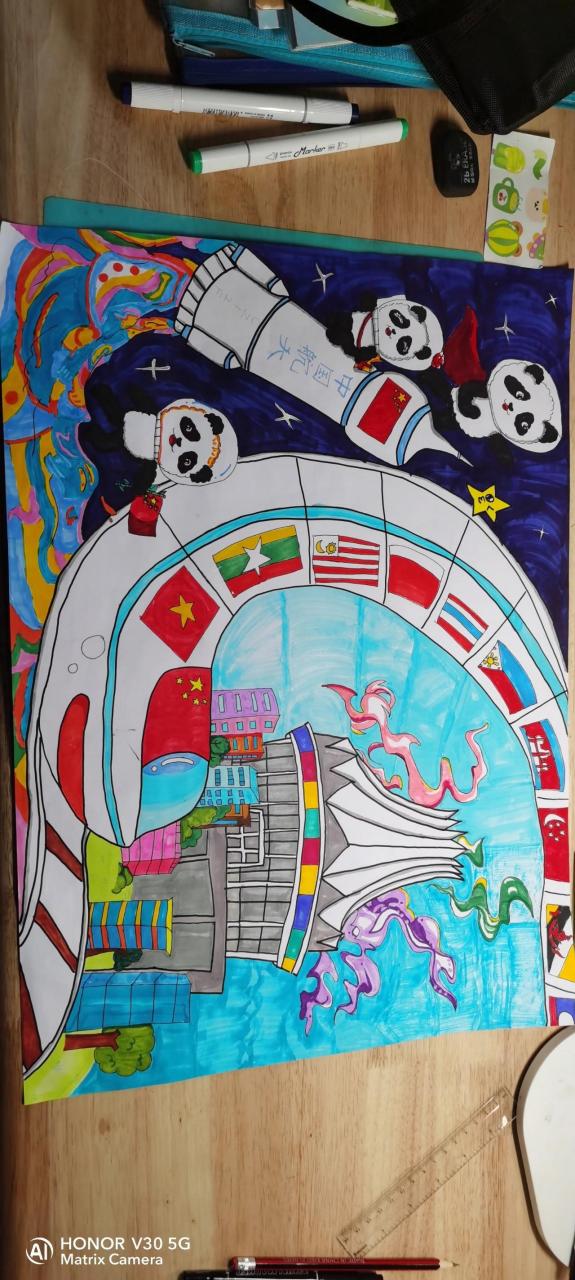 东盟绘画,我们绘就美好未来!      ,比赛作品,禁止临摹!