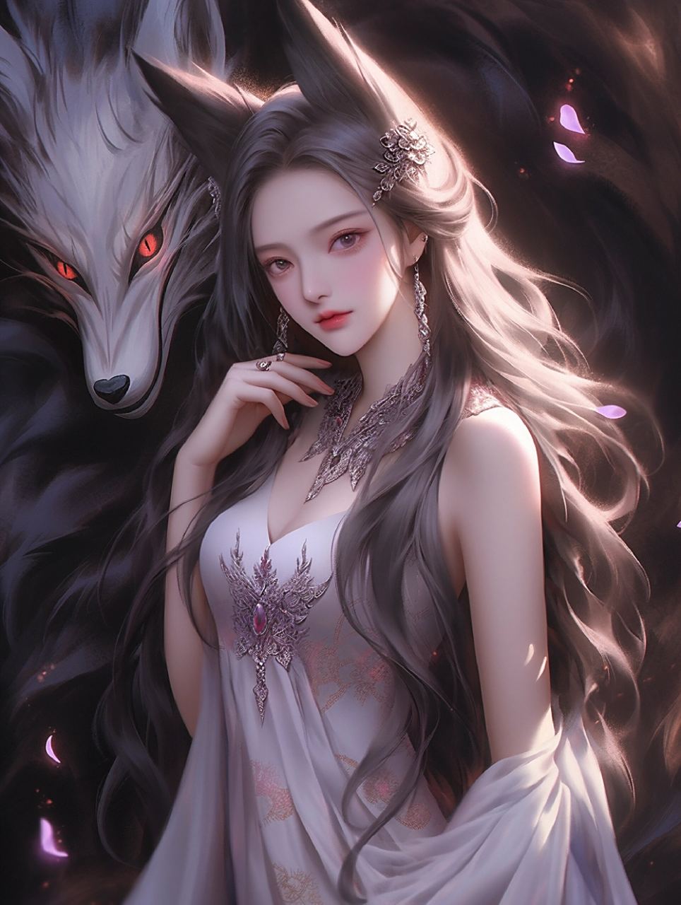 九尾黑狐是不是别有一番风味 9图头像壁纸 粉色九尾狐是妩媚柔情,那