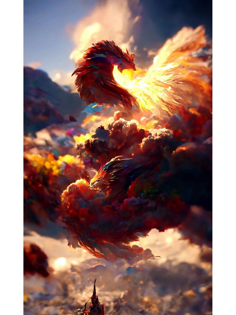 凤凰涅槃,浴火重生!看到此图,都交好运!