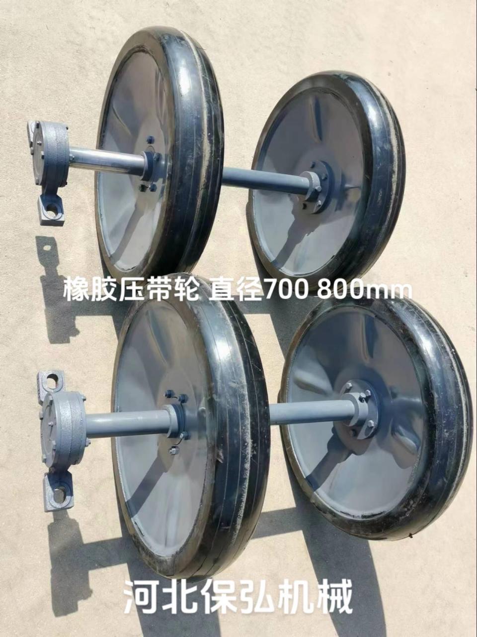 输送带橡胶压带轮 输送机转弯滚筒 皮带压轮 大倾角带压带轮