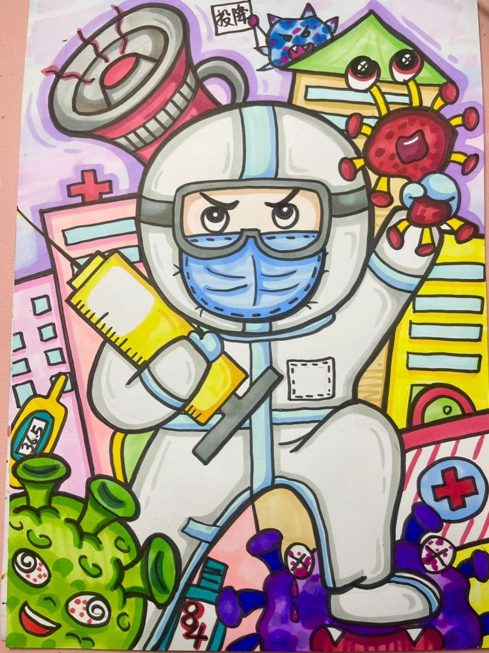 大白儿童画/抗疫主题绘画 大白儿童画/抗疫主题绘画